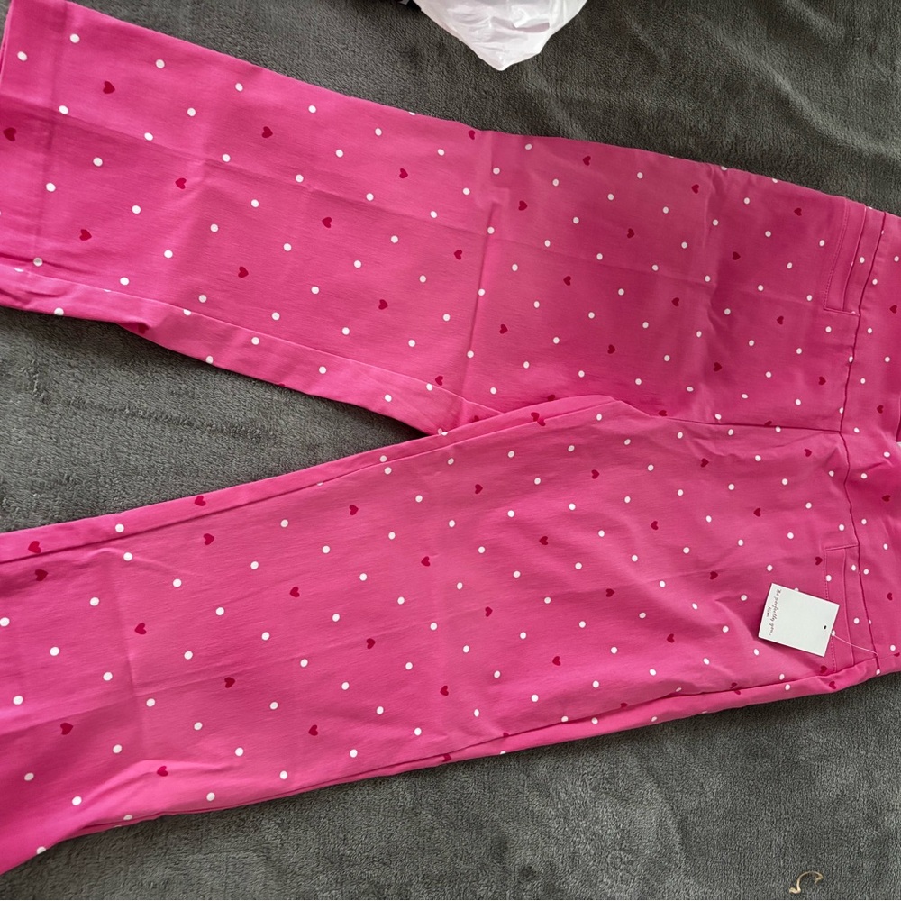 Karen Neuburger Pink Pants with Heart and Dot Pattern